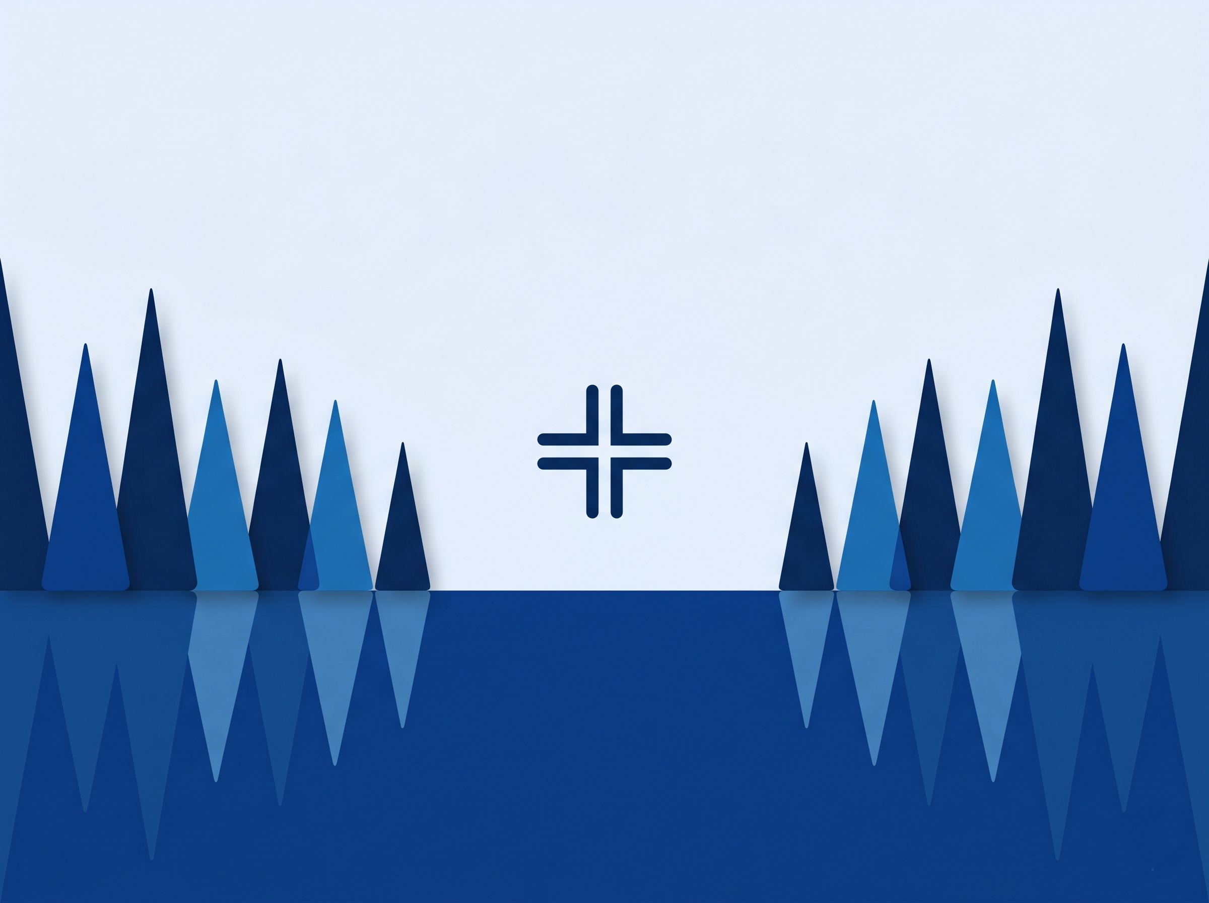 Abstract Nordic-inspired composition with blue and white tones